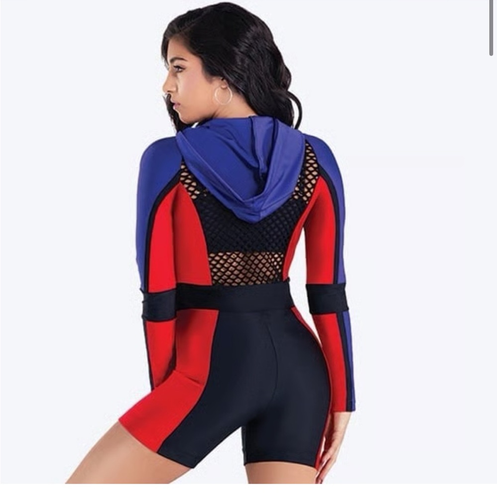 Revolution Red and Blue Mesh Jumpsuit